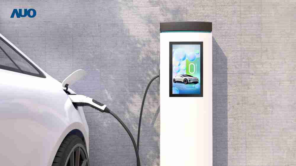 友達〝EVSE車用充電樁解決方案〞專為電動汽車充電樁設計，，，，具有高亮度、、克服戶外艱難環境的耐溫、、、耐紫外線等特性，，，並搭載散熱性及擴充性強的高效能工業電腦，，，，可實現人機互動訴求，，如資訊顯示、、支付等應用